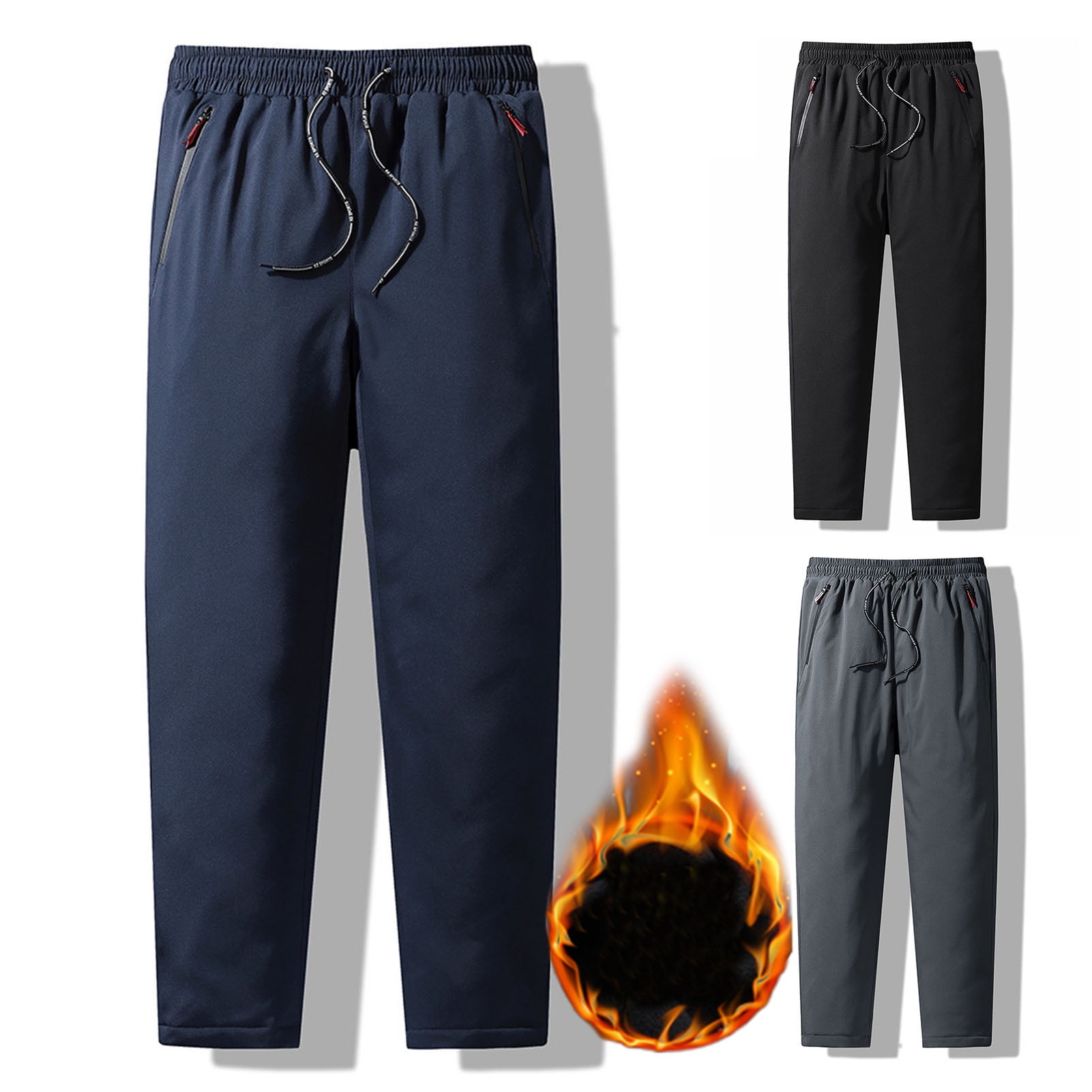 Shangqer Men Pants Solid Color Elastic 