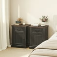 thumbnail image 2 of HOMCOM Side Table Set of 2, End Tables with Drawer and Cabinet, Black, 2 of 10