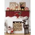 thumbnail image 3 of Red Truck Christmas Mantel Scarf Fireplace Decorations for Living Room, Xmas Tree Snowflake Plaid Fireplace Mantel Scarf Cover Runner for Halloween/Thanksgiving/Christmas Decor 70"x17", 3 of 6