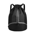 thumbnail image 1 of TopLLC Sport Drawstring Backpack, Large Capacity String Bag with Mesh Pockets & Shoes Compartment, Waterproof Training Equipment Bag, Dry Wet Separated Fitness Storage Backpack for Swim Beach Gym, 1 of 8