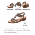 thumbnail image 6 of Rokment Women's Sparkling Rhinestones Wedge Heels Dressy Sandals Ethnic Bohemian Beach Summer Open Toe Slingback Mid Heels for Bride Wedding Banquet Gold Size 8.5, 6 of 8