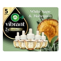 Air Wick Plug in Scented Oil Refill, 5ct, White Sage & Mahogany, Air Freshener, Essential Oils