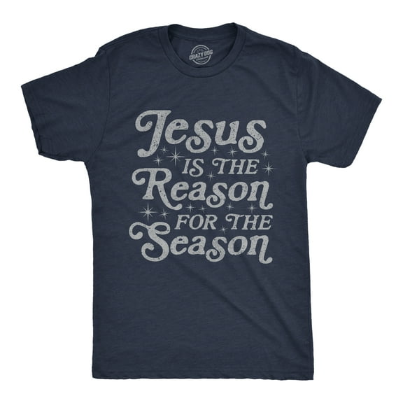 Mens Jesus Is The Reason for The Season T Shirt Cute Christmas Graphic Novelty Tee Graphic Tees