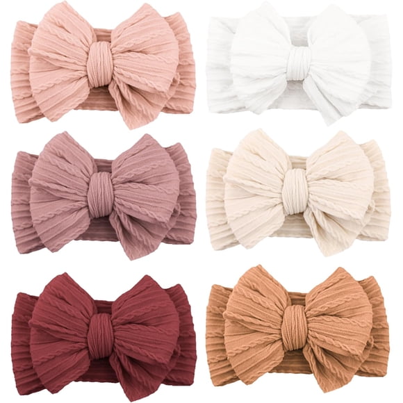 Niceye Handmade Baby Headbands Soft Stretchy Nylon Hair Bands with Bows for Newborn Infant Baby Toddler Girls