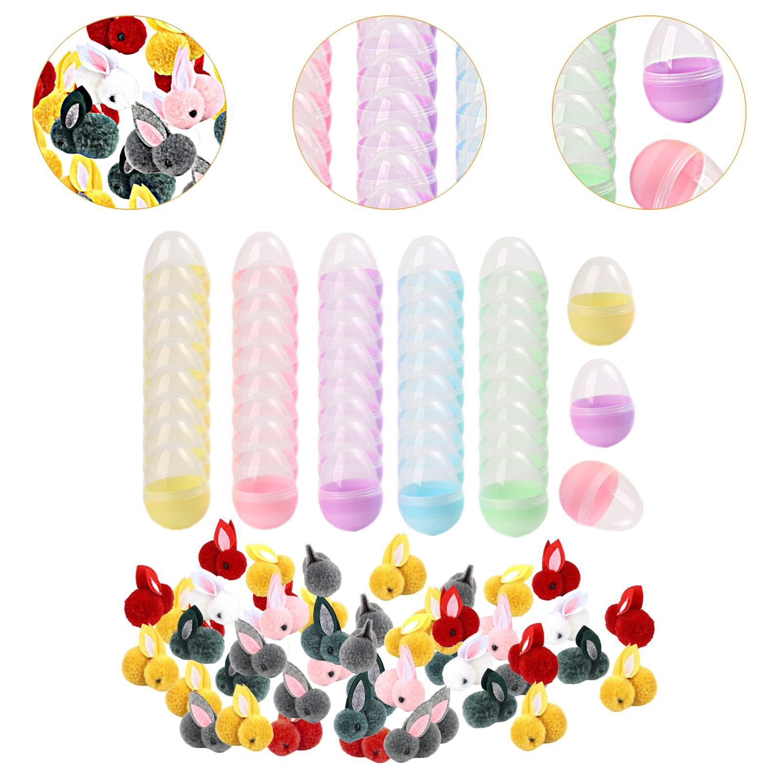 HOMYL Fillable Easter Eggs Decoration Gift Packaging Boxes Ornaments Empty Egg Toys for Carnival Prizes Classroom Rewards Boys Kids , 48pcs