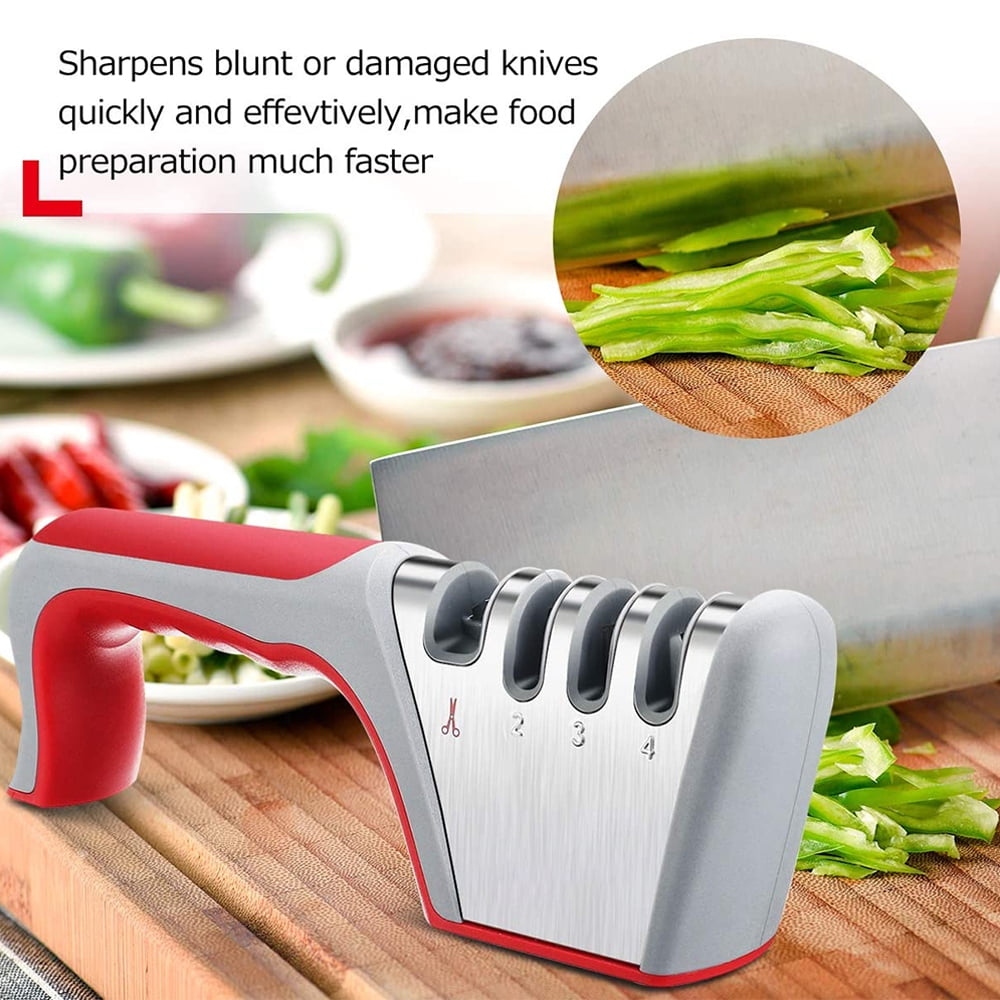 Easy Use Knife Sharpening for Kitchen Knives, DIAPIN 4-stage Knife  Sharpener with Replacement Ceramic Wheels, User-Friendly Water Sharpener  Kitchen