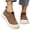 Coffee, variant on Women Quilted Knit Walking Shoes, Toggle Closure Rear Pull Tab Lightweight Elevated Midsole Non Slip Outdoor Casual Footwear Black 8