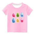 thumbnail image 1 of Cadeaux de Pâques pour Garçons, Cadeaux de Pâques pour Enfants, Tout-Petits Garçons Filles Imprimé Œufs de Pâques Mignons Col Rond Manches Courtes, Cadeaux pour Filles Tout-Petits, Shorts pour Filles, 1 of 4