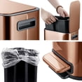 thumbnail image 5 of 1.3 Gallon Copper Slim Stainless Steel Pedal Trash Can – Soft Close for Narrow Spaces, 5 of 5