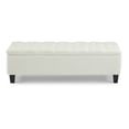 thumbnail image 3 of GZXS White Boucle Storage Ottoman with Solid Wood Legs, Tufted Bedroom Bench, Easy Hinges Lid Operation, Loads 300 lbs, 50.75"L x 17.5"W x 16.33"H, 3 of 8