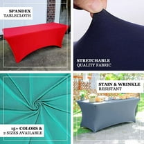 Efavormart 6 FT Fitted Navy Blue Rectangular Stretchy Spandex Tablecloth For Wedding Party Tradeshow Decor Decoration