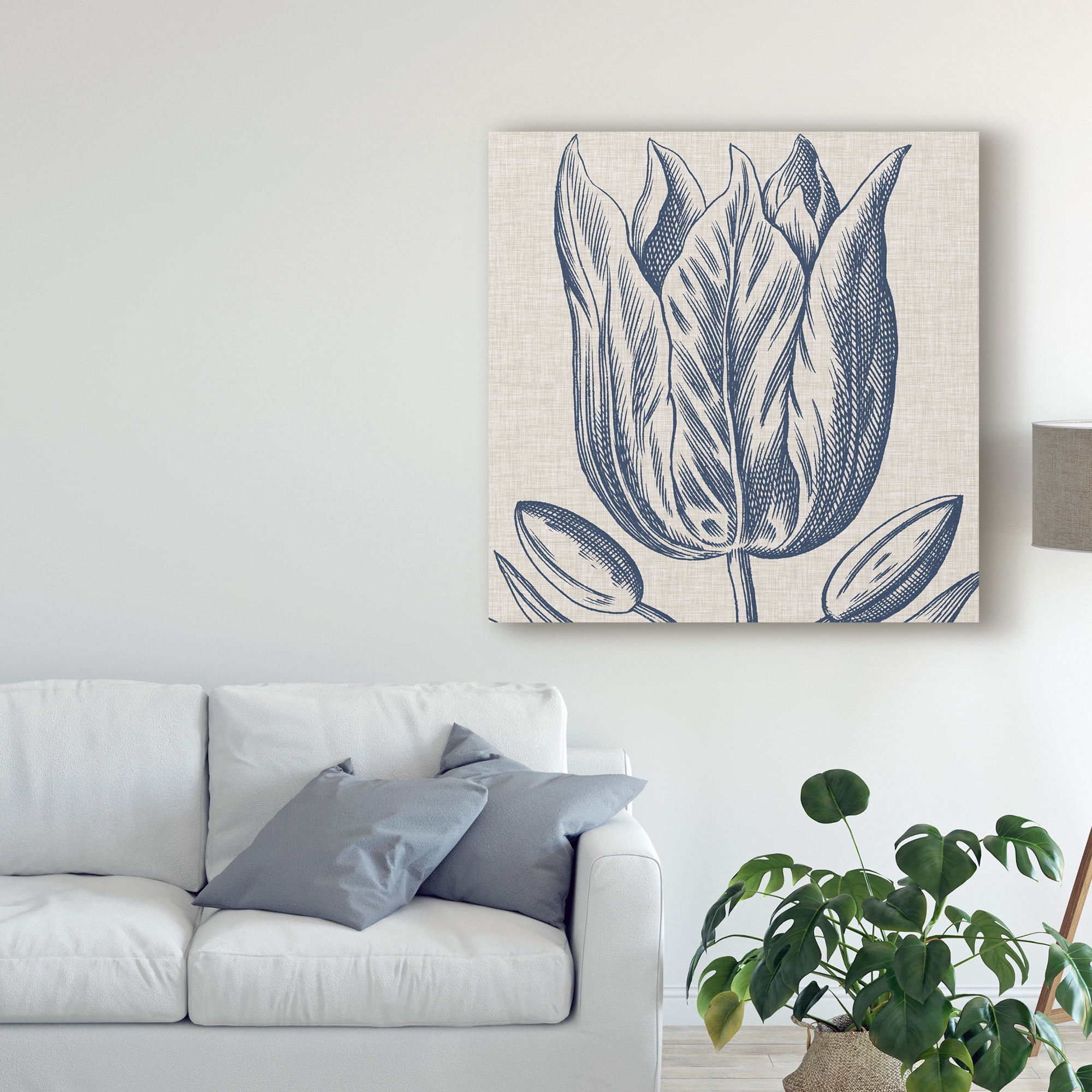 Trademark Fine Art 'Indigo Floral on Linen VI' Canvas Art by Vision Studio