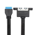 thumbnail image 2 of Panel Trasero Hembra Usb 3,0 De 2 Puertos A Placa Base Adaptador De Cable De Extensión De Cabezal De 20 Pines Con Soporte De Placa De Ranura Pci Cateissary EL012683-00, 2 of 6