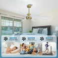 thumbnail image 3 of MLiAN 72 in. 8-Plywood Blades Indoor Ceiling Fan With Remote... White and Gold, 3 of 5