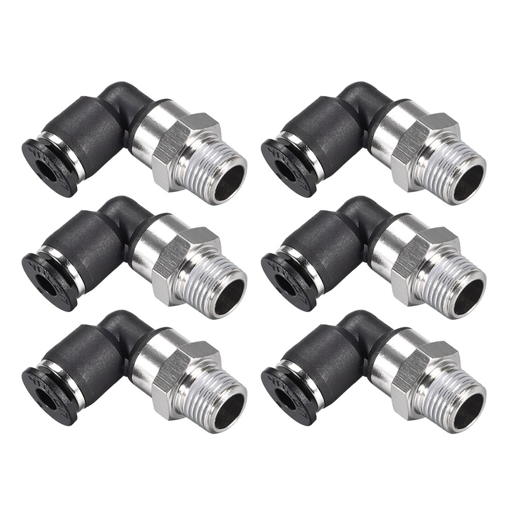 Push to Connect Tube Fitting Male Elbow,4mm Tube OD x 1/8 NPT Thread