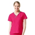 thumbnail image 1 of Core by Maevn Women's Y-Neck Mock Wrap Scrub Top, Solid, 1, 1 of 2