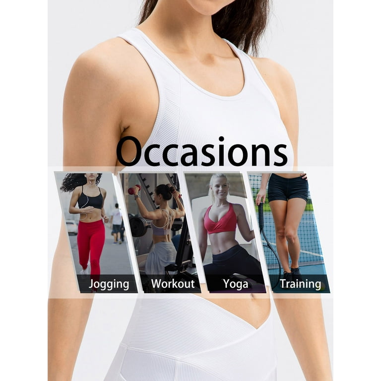 Women Yoga Tank Tops with Built in Bra Crop Sports Vests for