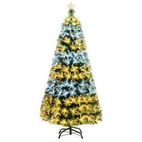 Gymax 5FT Pre-lit Fiber Optic ArtificialChristmas Tree w/8 Flash Modes & LED Lights