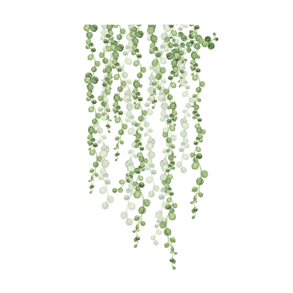 Hemoton Wall Sticker Window Green Stickers Decals Leaves Plants