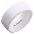 thumbnail image 2 of Metals Jewelry White Ceramic 10mm Wedding Band Flat Pipe Cut High Polished Ring Size 10, 2 of 3