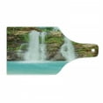 thumbnail image 1 of Rainforest Cutting Board, Waterfall in Tropic Rainforest Sunny Vacation Fresh Lake Waterscape, Tempered Glass Cutting and Serving Board, Wine Bottle Shape, Turquoise Green Brown, by Ambesonne, 1 of 1