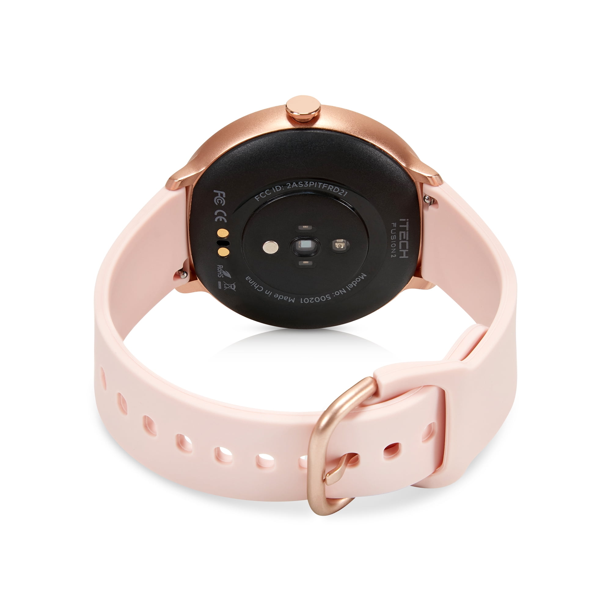 Itech Fusion 2R Unisex Adult Smartwatch w/ Multi-Sport, Rosegold Stoned/Burgundy
