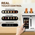 thumbnail image 3 of Mecity 2-Slice Touchscreen Toaster with Wide Slots, Stainless Steel, 6 Shade Settings, Reheat & Defrost, White, 3 of 10
