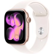 (Open Box) Apple Watch Series 11 [GPS 46mm] Smartwatch with Rose Gold Aluminum Case with Light Blush Sport Band - M/L