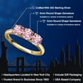 thumbnail image 2 of Gem Stone King 18K Yellow Gold Plated Silver Pink Lab Grown Diamond Engagement Ring for Women | 1.50 Cttw | Round 5MM | Gemstone April Birthstone | Size 5, 2 of 6