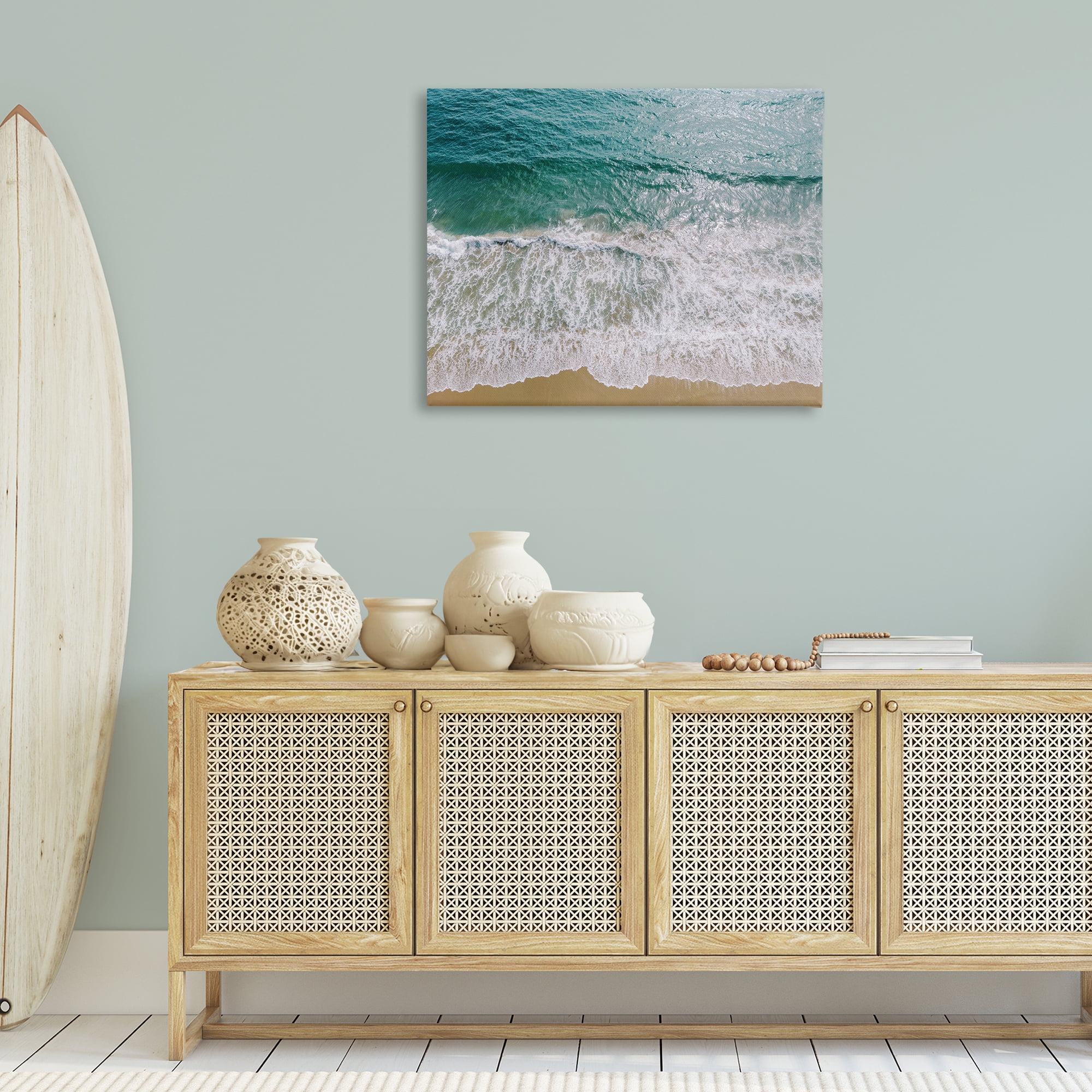 Stupell Industries Coastal Sea Waves Landscape Photography Gallery Wrapped Canvas Art Print Wall Art, 40 x 30