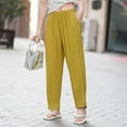 thumbnail image 2 of HAPIMO Full Length Pants Joggers Pants for Women Solid Color Pants Fashion High Waist Activewear Trousers Workout Casual Slacks Cotton Lined Sweatpants Yellow XL, 2 of 5