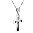 thumbnail image 3 of Egyptian Ankh Ribbon Knot Black Onyx Sterling Silver Necklace, 3 of 6
