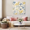 thumbnail image 5 of Yellow Blue Flowers Wall Art Painting on Canvas, Watercolor Botanical Floral Plants Canvas Art Home Prints Wall Art Framed Modern Artwork for Living Room Bedroom Wall Decor 16x16in, 5 of 9