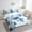White Blue, variant on Chic Floral Queen Comforter Set 7 Pieces for Girls Women Hydrangea Flower Bedding Comforter Sets, Teal Ombre Bed in a Bag Gradient Oil Painting Bedding Set, Vintage Watercolor Bed Sheets Set