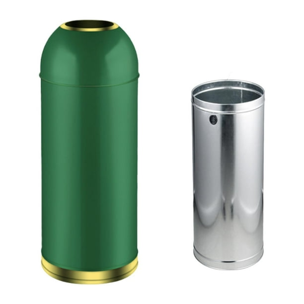 Papelera de metal comercial Gloria 35L Verde para el baño del hogar y la oficina
