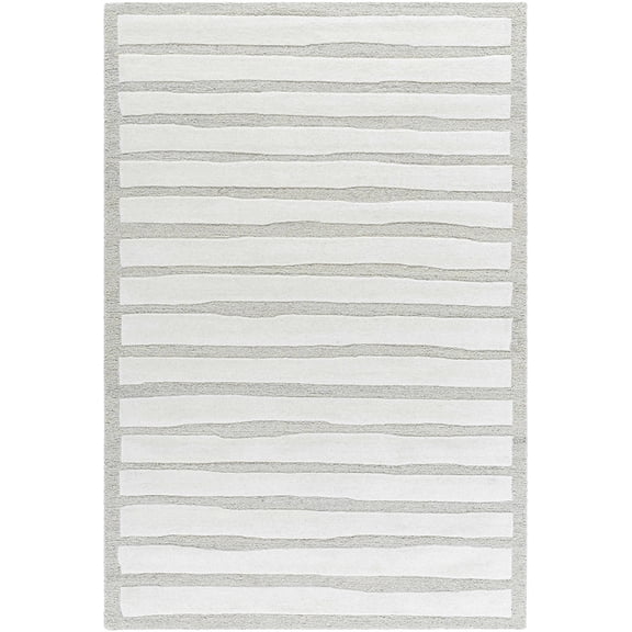 BoutiqueRugs Zerah Contemporary Area Rug - Ivory, Dove Gray, Pearl - 2' x 3'