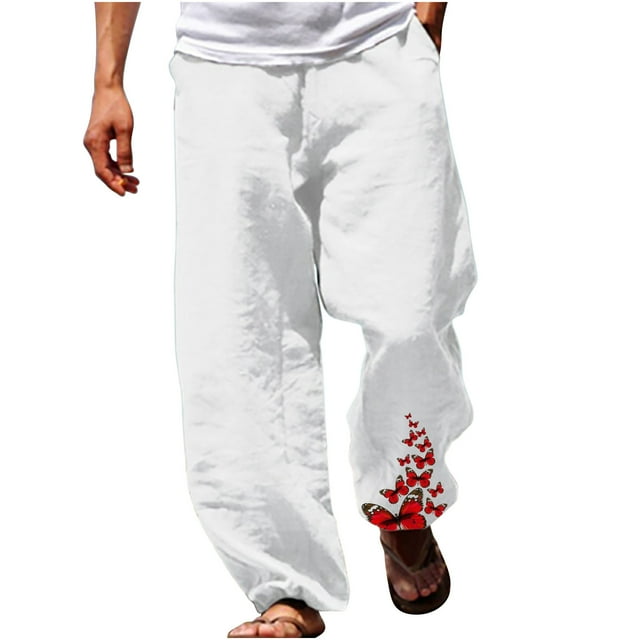 Birdeem Pantalon Droit à Taille Élastique Imprimé 3D Décontracté d'Été pour Hommes