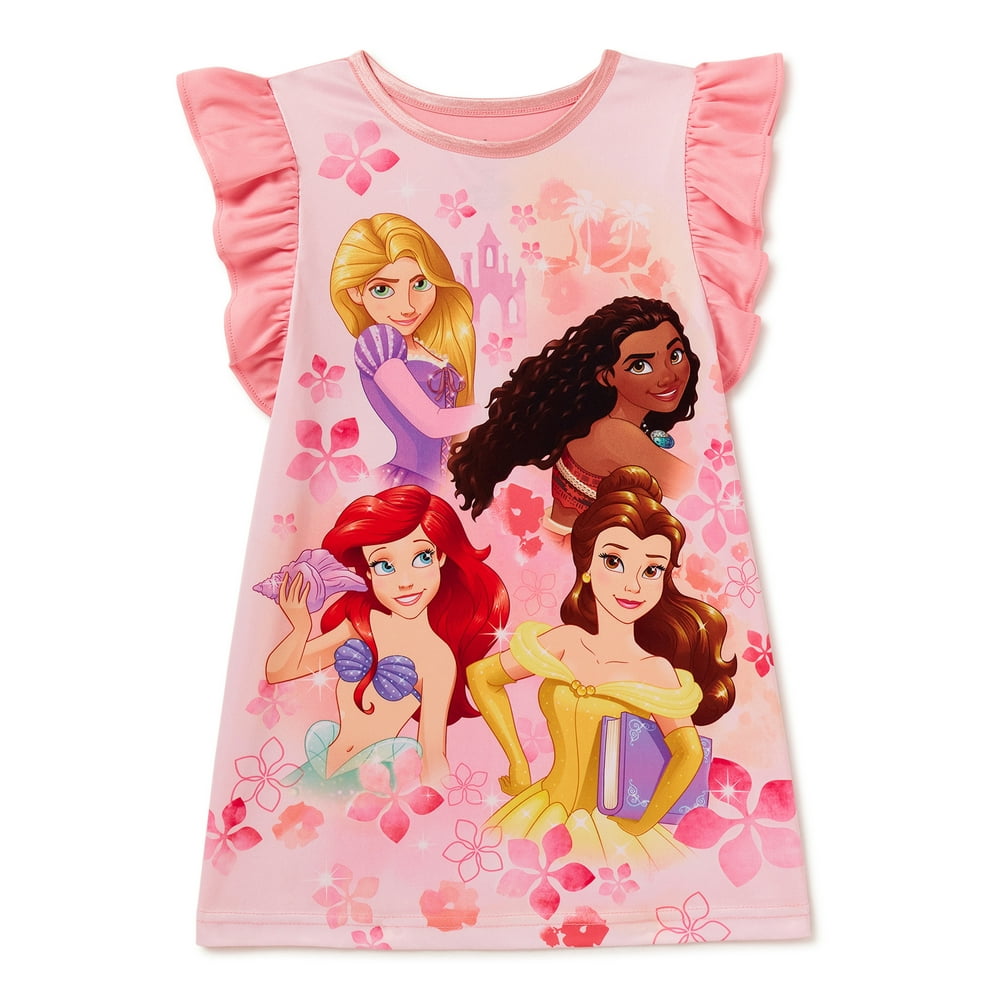 Disney Princess Disney Princess Toddler Girls Flutter Sleeve Nightgown Pajamas, Sizes 2T5T