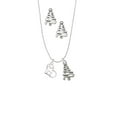 thumbnail image 2 of Delight Jewelry Silvertone Moose in Heart - Silver tone Zig Zag Christmas Tree Charm Necklace and Stud Earrings, 2 of 4