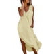 thumbnail image 1 of TaTaai Women Casual Solid Color Sleeveless Lapel Collar Button Front Cotton Linen Dress Lightweight Comfortable Long Dress for Summer Daily Outfits Gift, 1 of 7