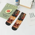 thumbnail image 7 of Naloa Sleeping Cat Flowers Ankle Socks for Women Non Slip Socks No Show Socks Classic Low Cut Casual Socks Casual Socks, 7 of 7