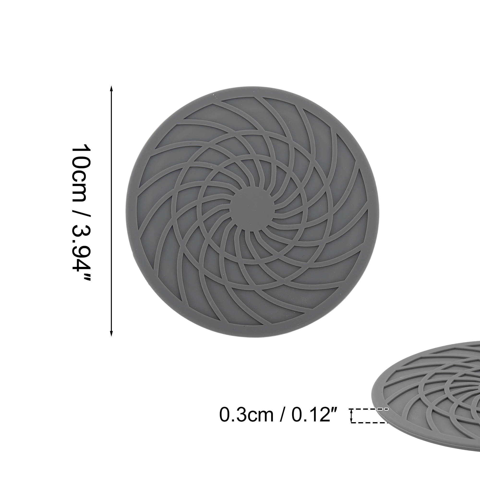 Unique Bargains Round Drink Coaster Set Light Gray