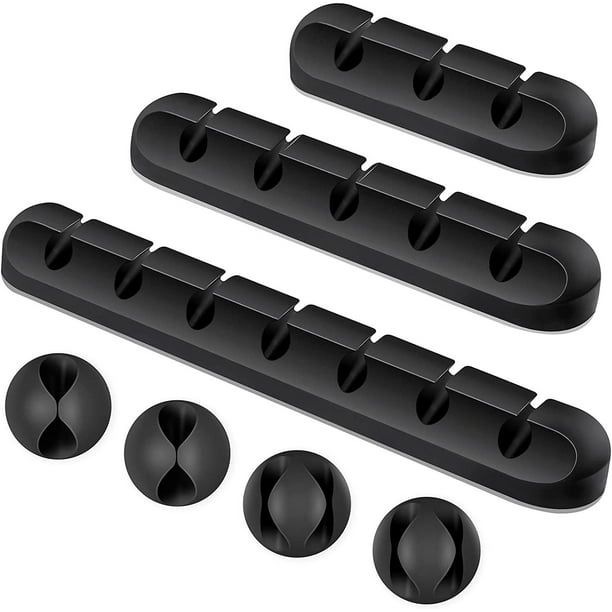 Clips organizadores de cables de escritorio, paquete de 3, organizador de cables, gestión de cables, almacenamiento de cables para cargadores USB, mouse, auriculares y cables de PC