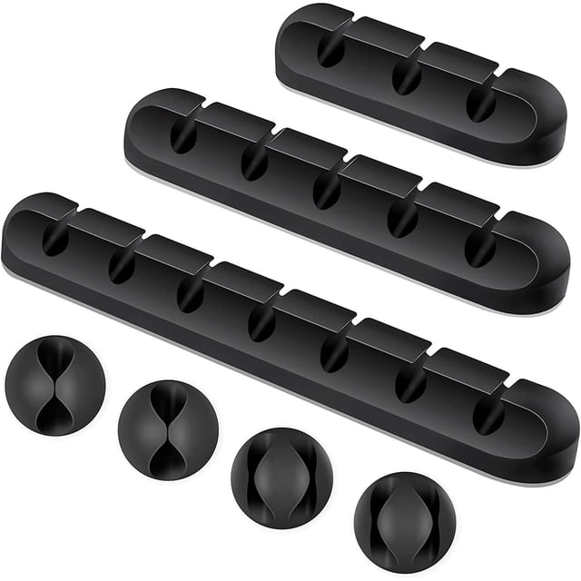 Clips organizadores de cables de escritorio, paquete de 3, organizador de cables, gestión de cables, almacenamiento de cables para cargadores USB, mouse, auriculares y cables de PC