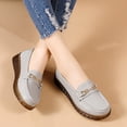 thumbnail image 6 of Women's Casual Loafers Slip On Leather Shoes Lightweight Casual Walking Shoes Female Moccasins Classic Penny Loafer Flats Boat Shoes, 6 of 8