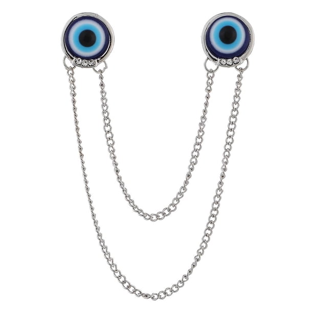 Trajes de Los Hombres Borla Cadenas Camisa Cuello Solapa Hebilla Broche - Plata Sunnimix Broche de cadena de cuello