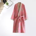 thumbnail image 4 of Jiibva Japanese style Pure Cotton Robes Spring Autumn Bathrobe Casual Kimono Robe Half Sleeve Nightdress with Tie Belt for Women, 4 of 7