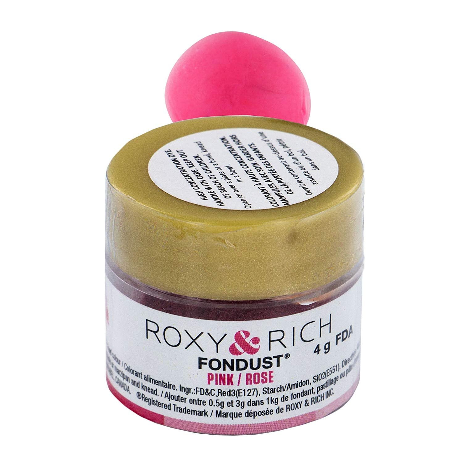 Fondust Hybrid Powder Food Color Pink, 4 Grams by Roxy & Rich