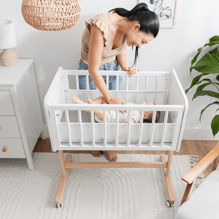 Comfy Cubs Wooden Bedside Bassinet Sleeper Safe and Stylish Baby Crib Ideal Baby Sleeper Bed Crib for Newborns and Infants Perfect Nursery Essentials for Babies Walmart