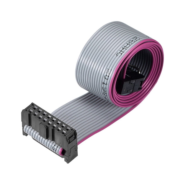 Cable plano de cinta IDC con conector FC/FC tipo A, 16 pines, paso de 2.54mm, longitud de 50cm